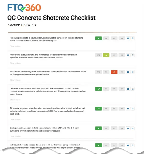 03.37.13 Concrete Shotcrete Checklist