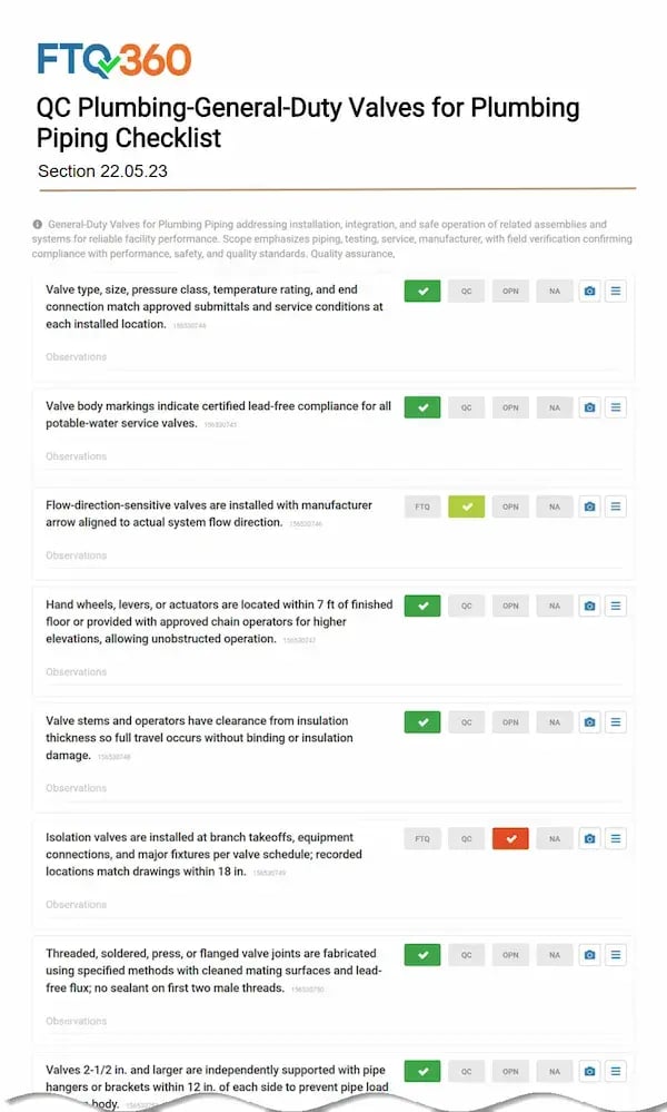 22.05.23 Plumbing-General-Duty Valves for Plumbing Piping Checklist v0 120626
