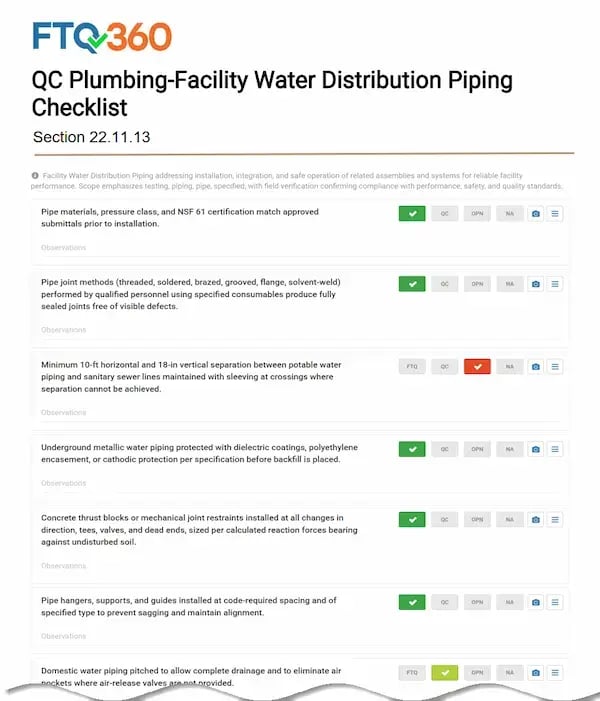 22.11.13 Plumbing-Facility Water Distribution Piping Checklist v0 120626