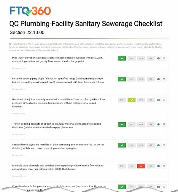 22.13.00 Plumbing-Facility Sanitary Sewerage Checklist v0 120626