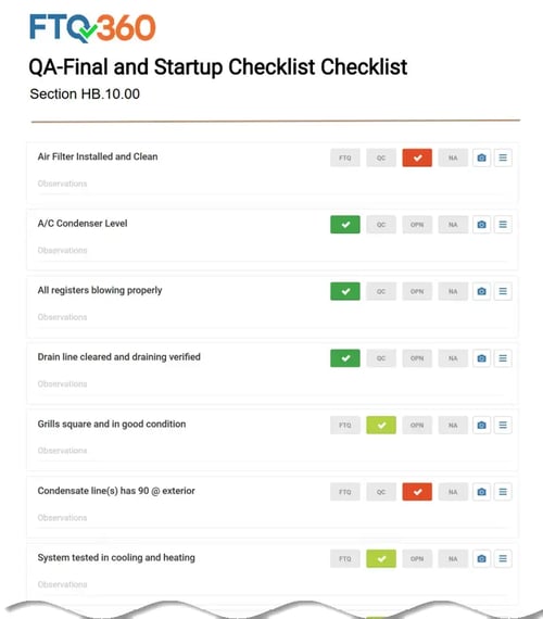 QA-Final and Startup Checklist HB.10.00