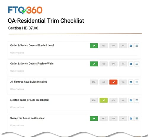 QA-Residential Trim Checklist HB.07.00