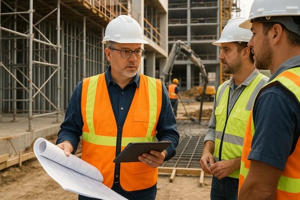 QA PM construction site inspection ensuring quality compliance