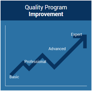 image of graph showing the various stages of maturity for quality control program